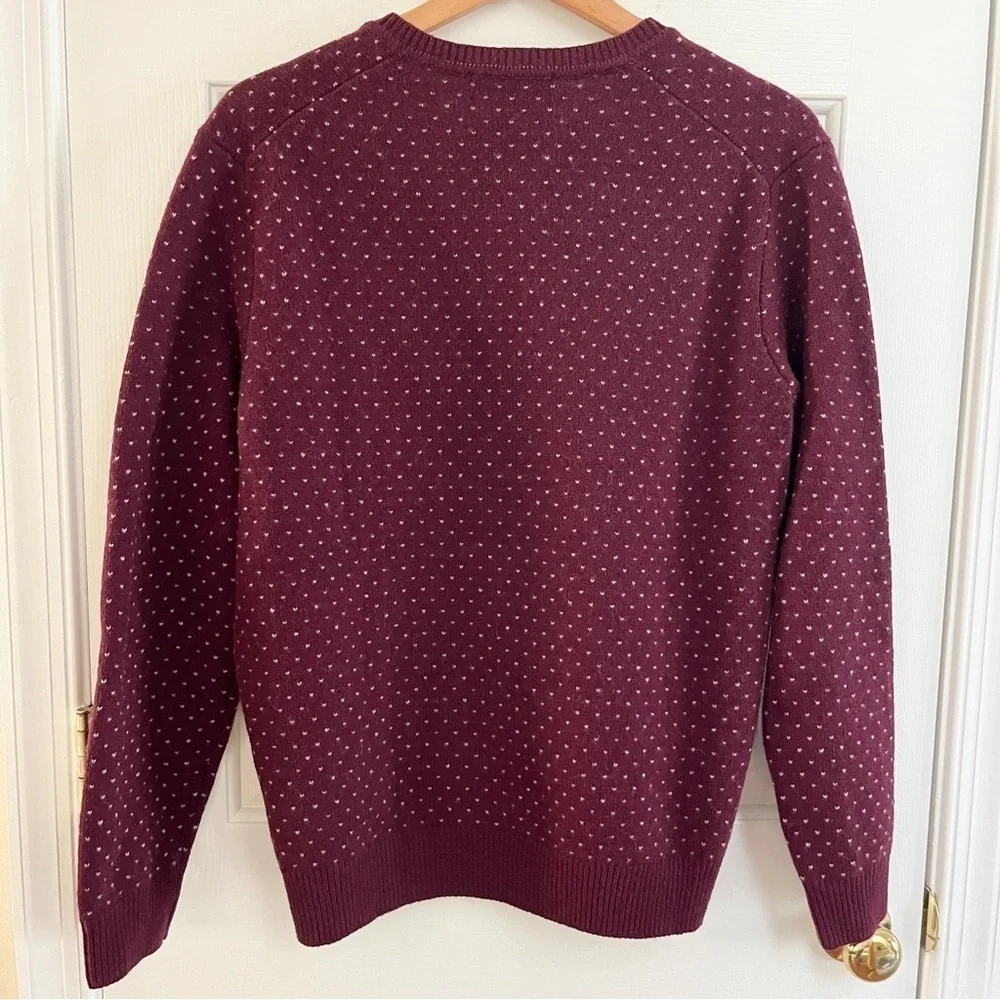 Brooks Brother Micro Dot V-Neck Wool Blend Sweater M
